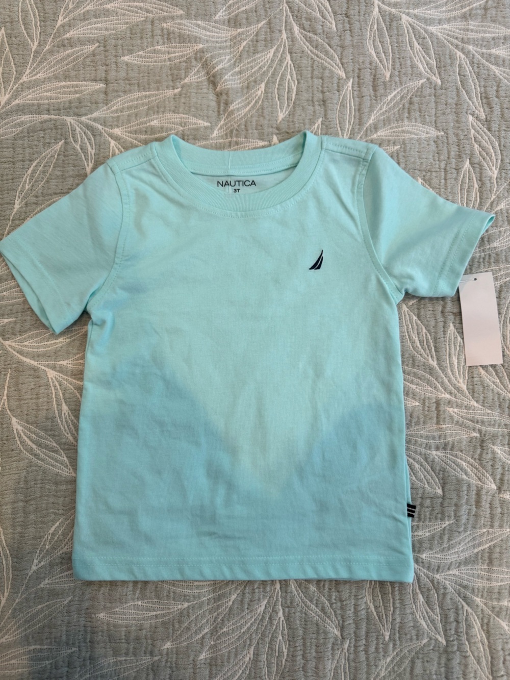 Nautica Toddler Short Sleeve Tee in Aqua with Navy Logo